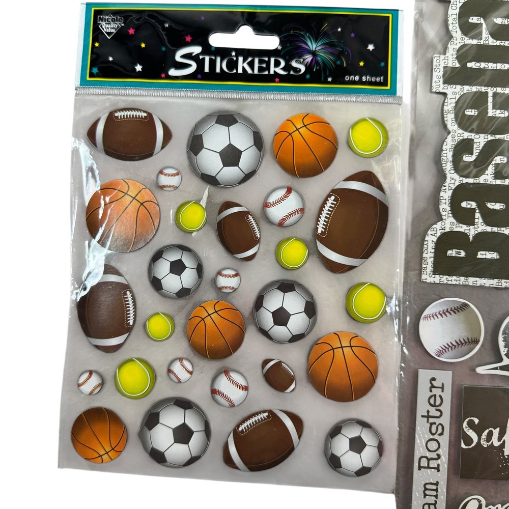MAMBI Sports Stickers Bundle NWT Baseball Basketball Scrapbook Various‎ Brands - Picture 4 of 7